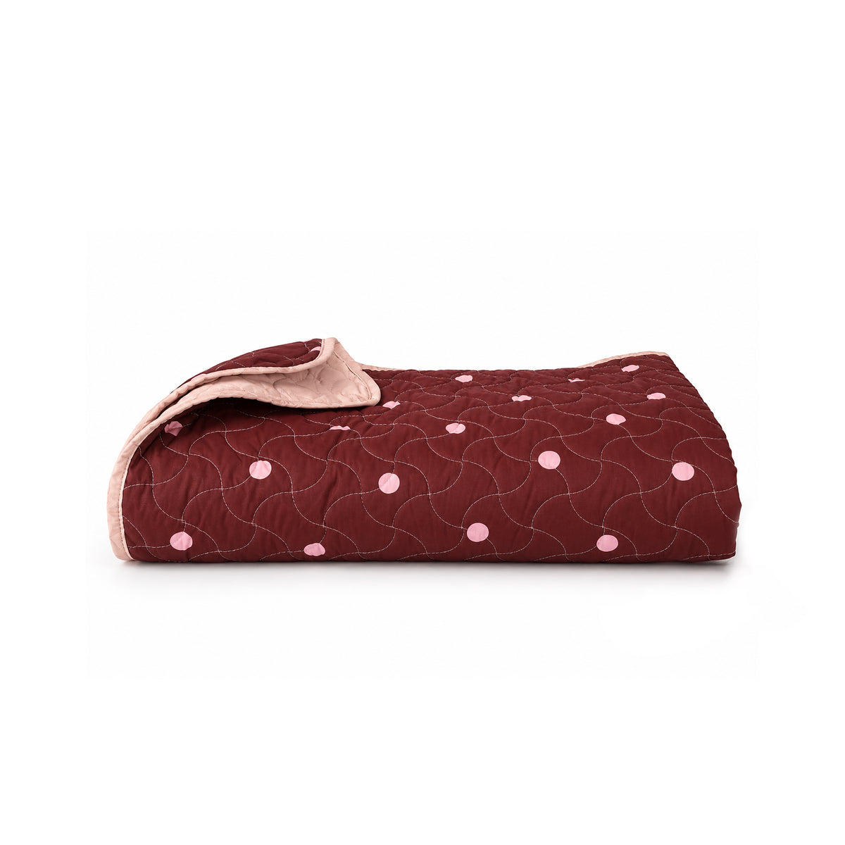 Blush Polka Lightweight Quilted Blanket