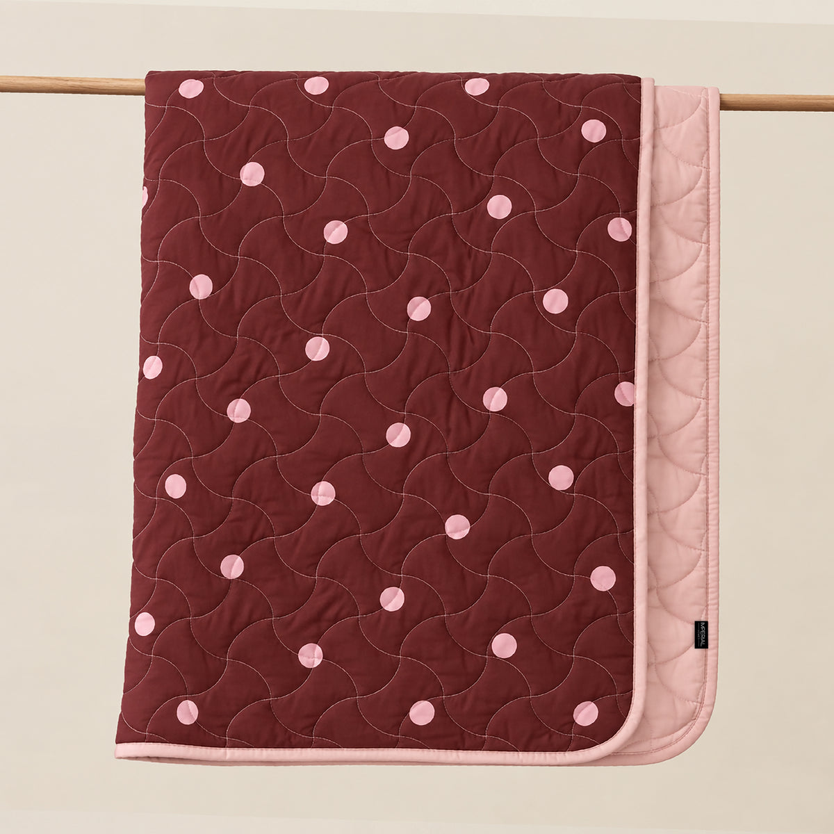 Blush Polka Lightweight Quilted Blanket