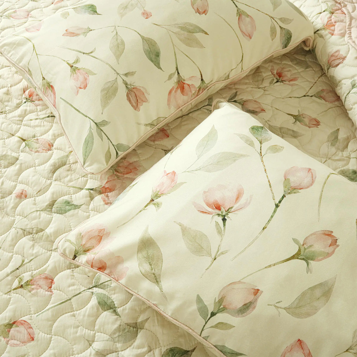 Blush Serenity Summer Quilted Bedspread