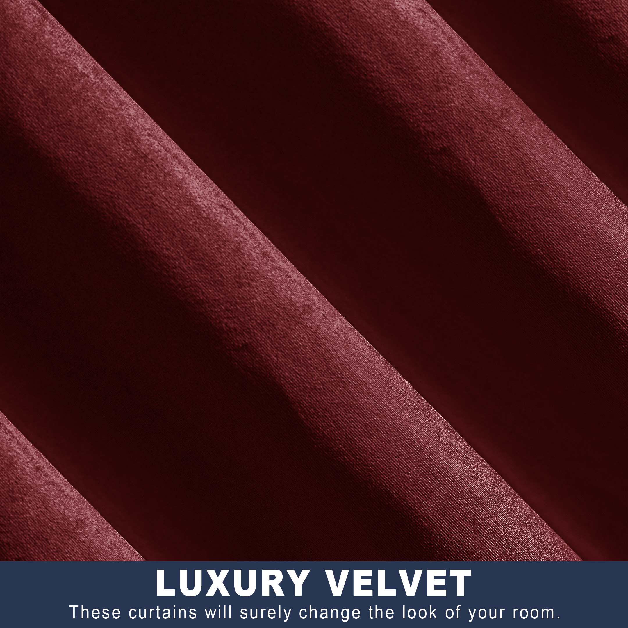 Ultra soft Grommet Top Velvet Curtain Burgundy
