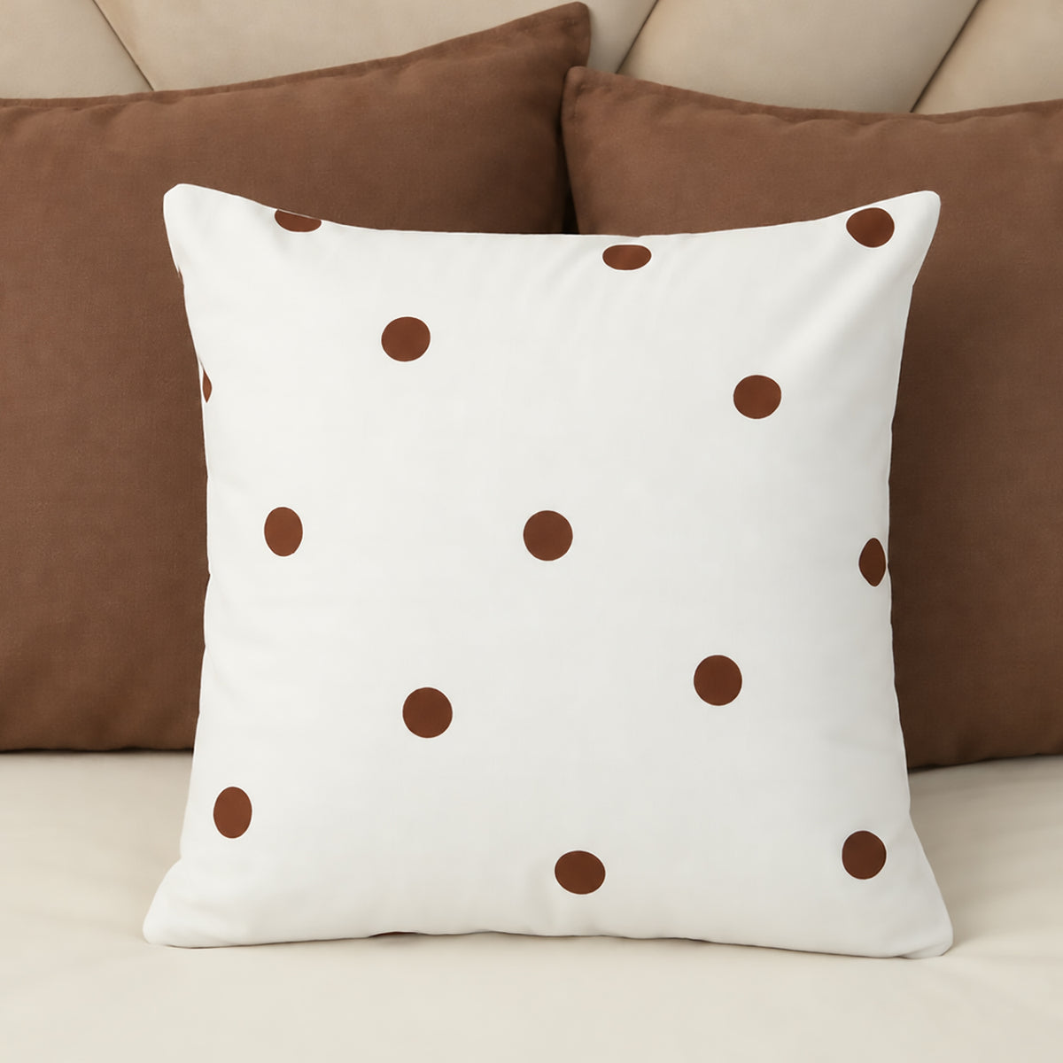 Cocoa Dot Cushion Cover