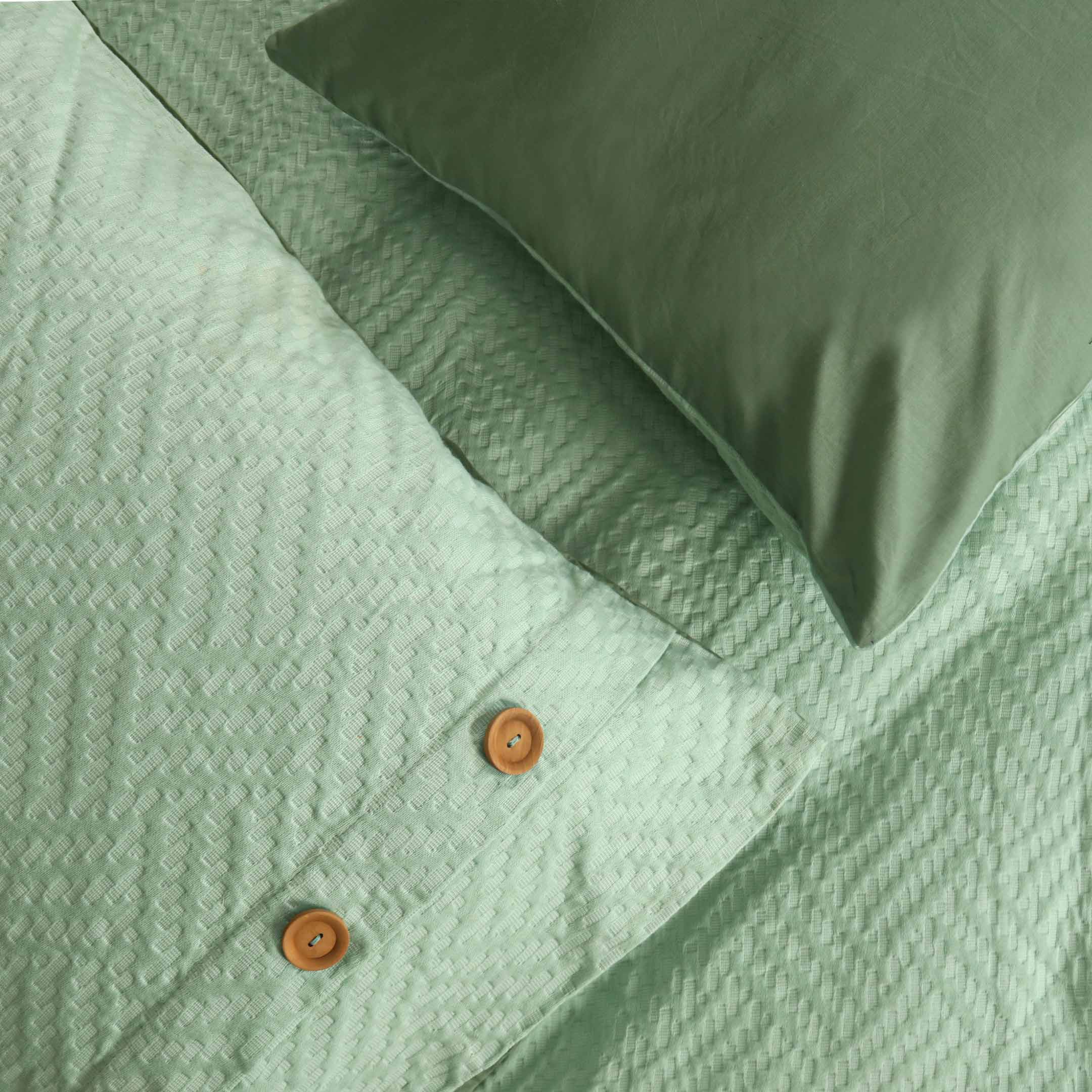 Criscross Waffles Duvet Set Mint 3pcs