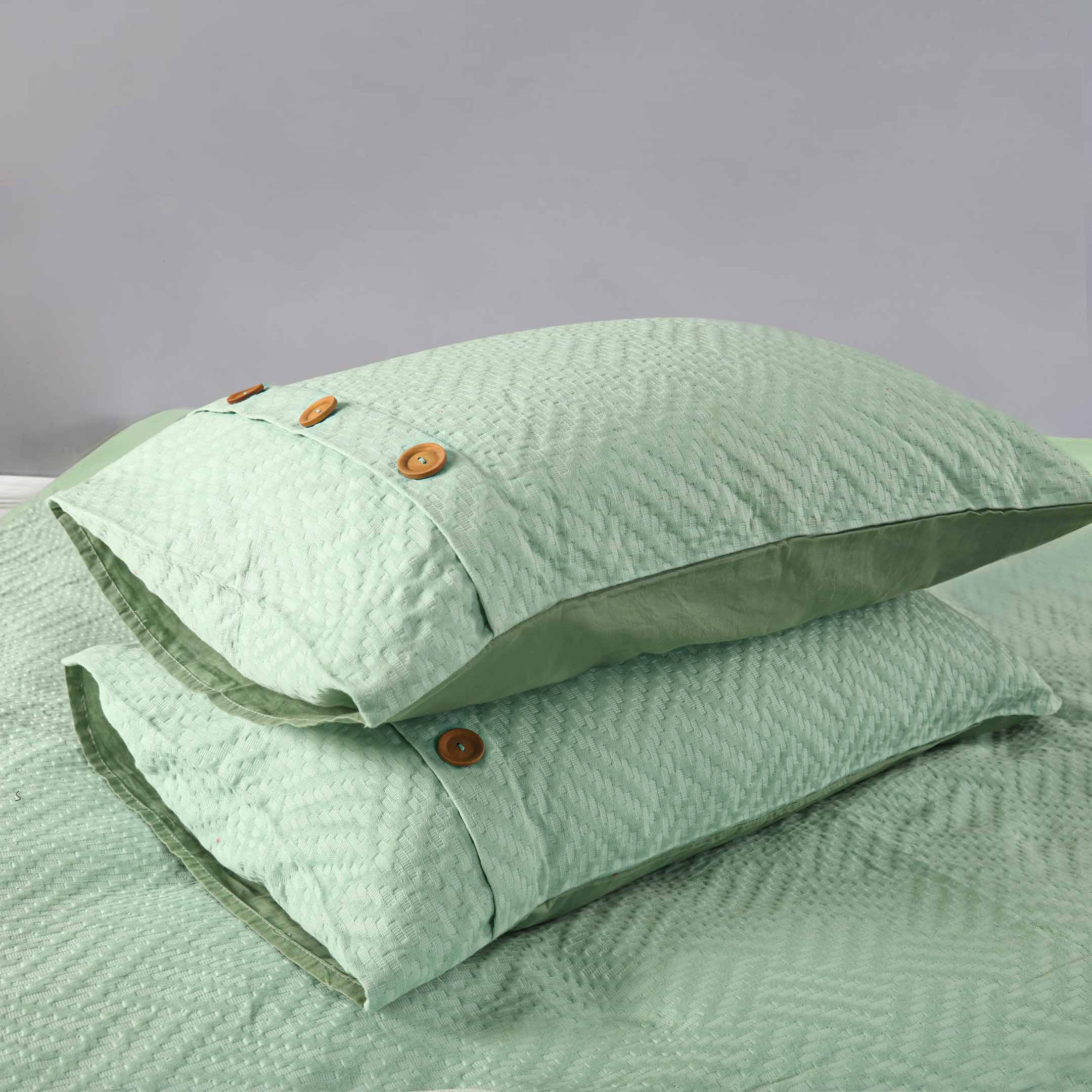 Criscross Waffles Duvet Set Mint 3pcs