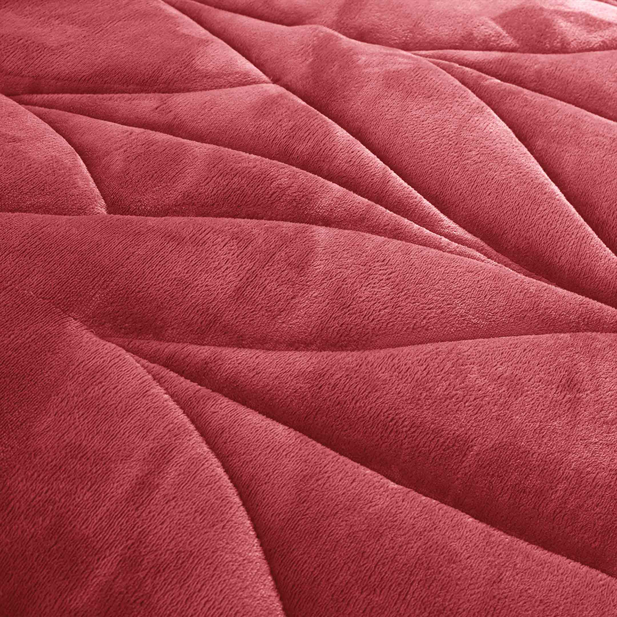 Diamond Puff Quilted 6pc Set-Burgundy