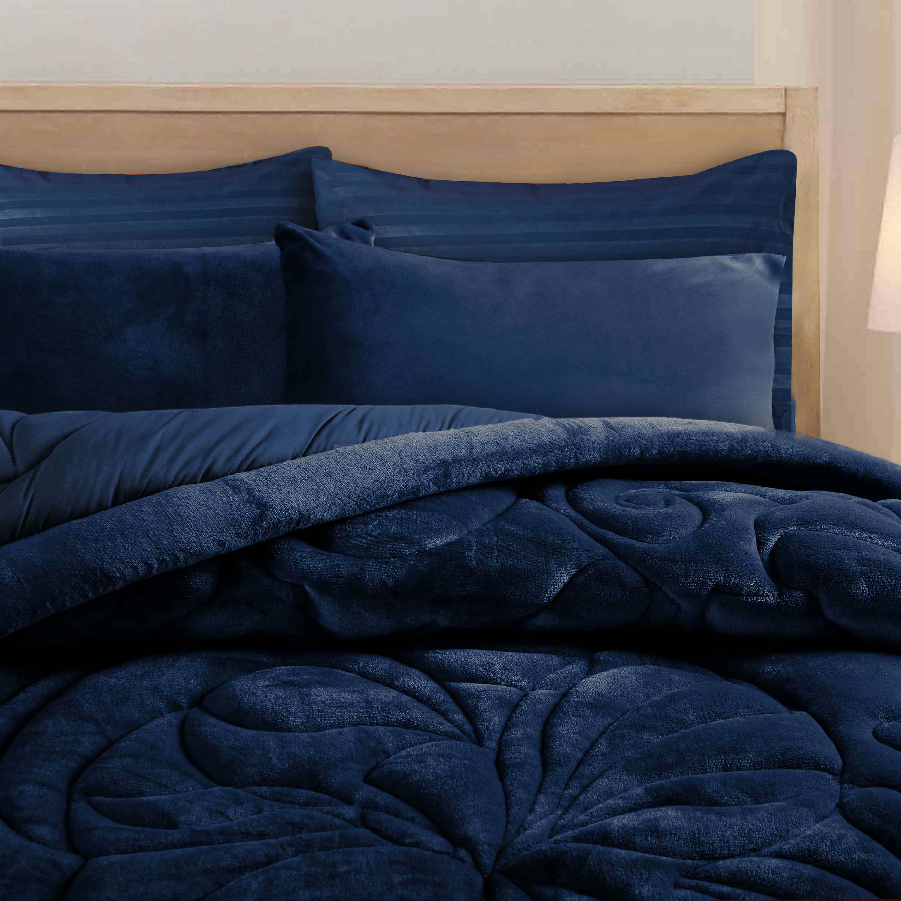 Diamond Puff Quilted 6pc Set Navy