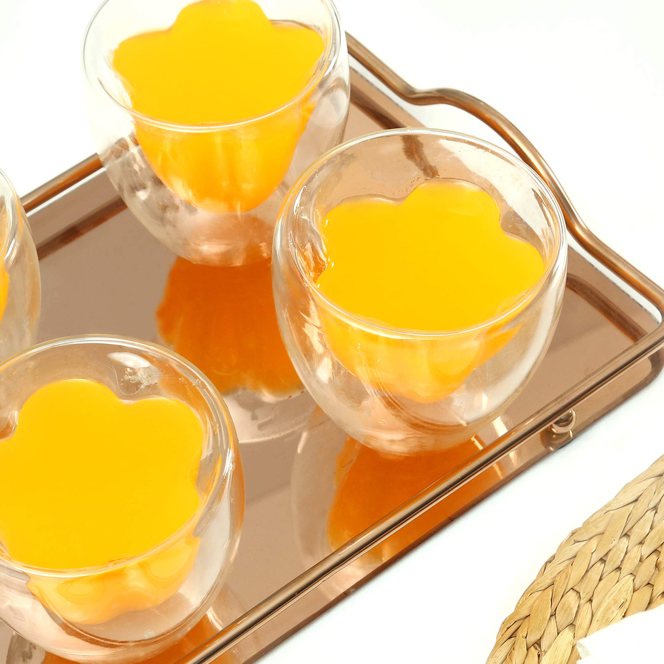 Glassware Serving Tray with Golden Handles