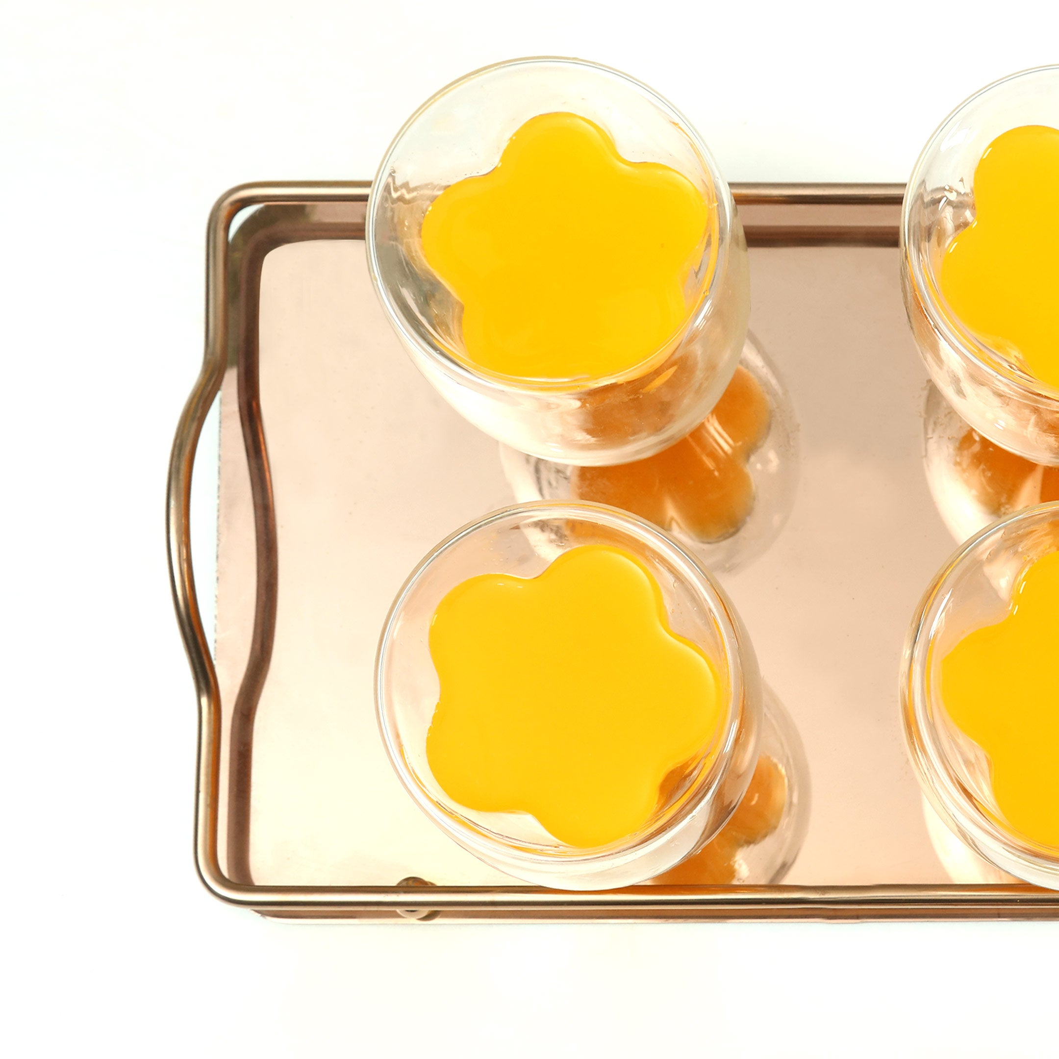Glassware Serving Tray with Golden Handles
