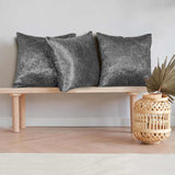 Weave Embossed Velvet Cushion Cover Charcoal