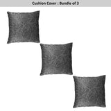 Weave Embossed Velvet Cushion Cover Charcoal