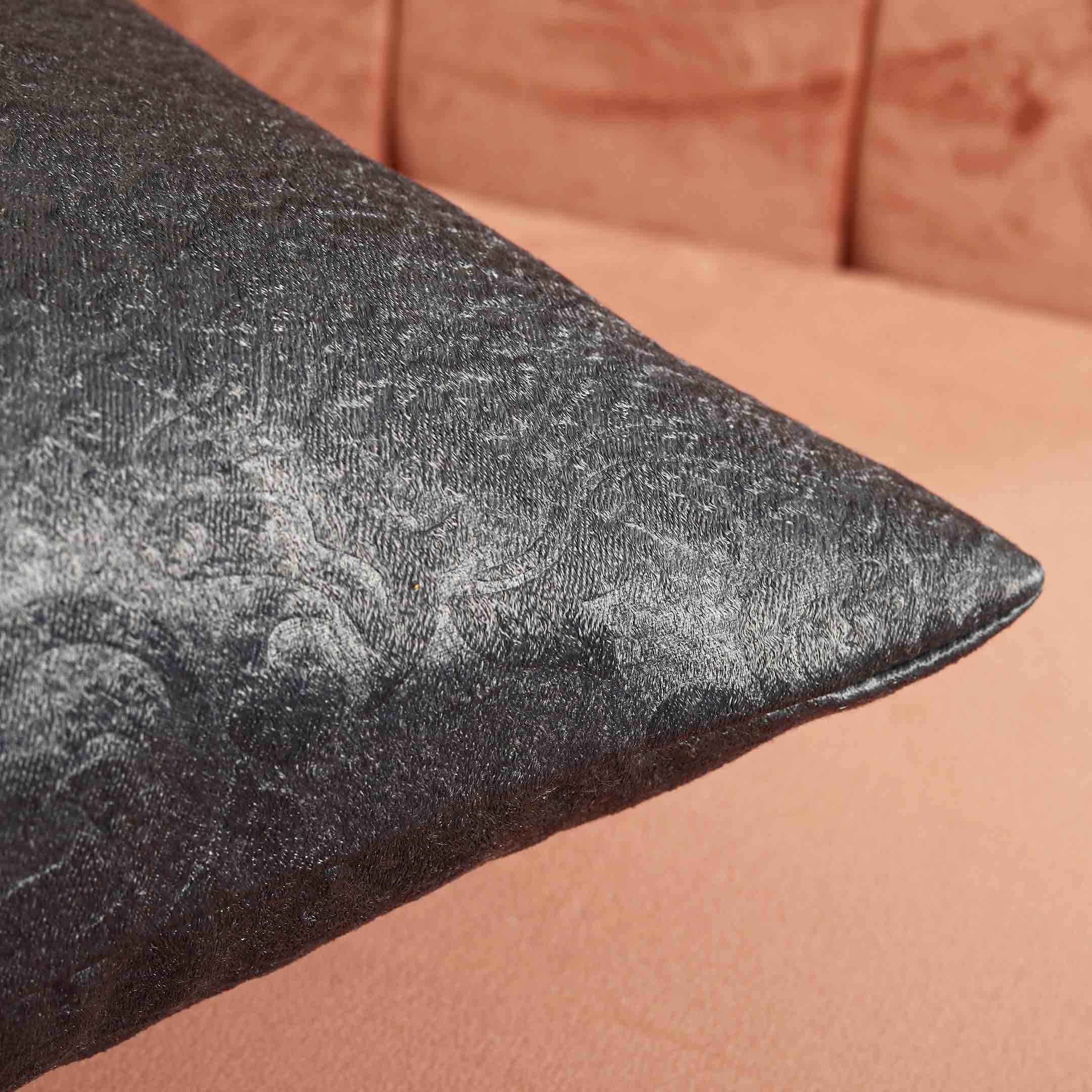 Weave Embossed Jacquard Cushion Cover Charcoal