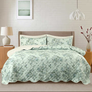 Misty Bloom Quilted Summer Bedspread 3PCS Set