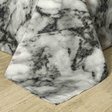 Grey N White Marble Pattern Microfiber 3-Pcs Bedsheet Set King Size