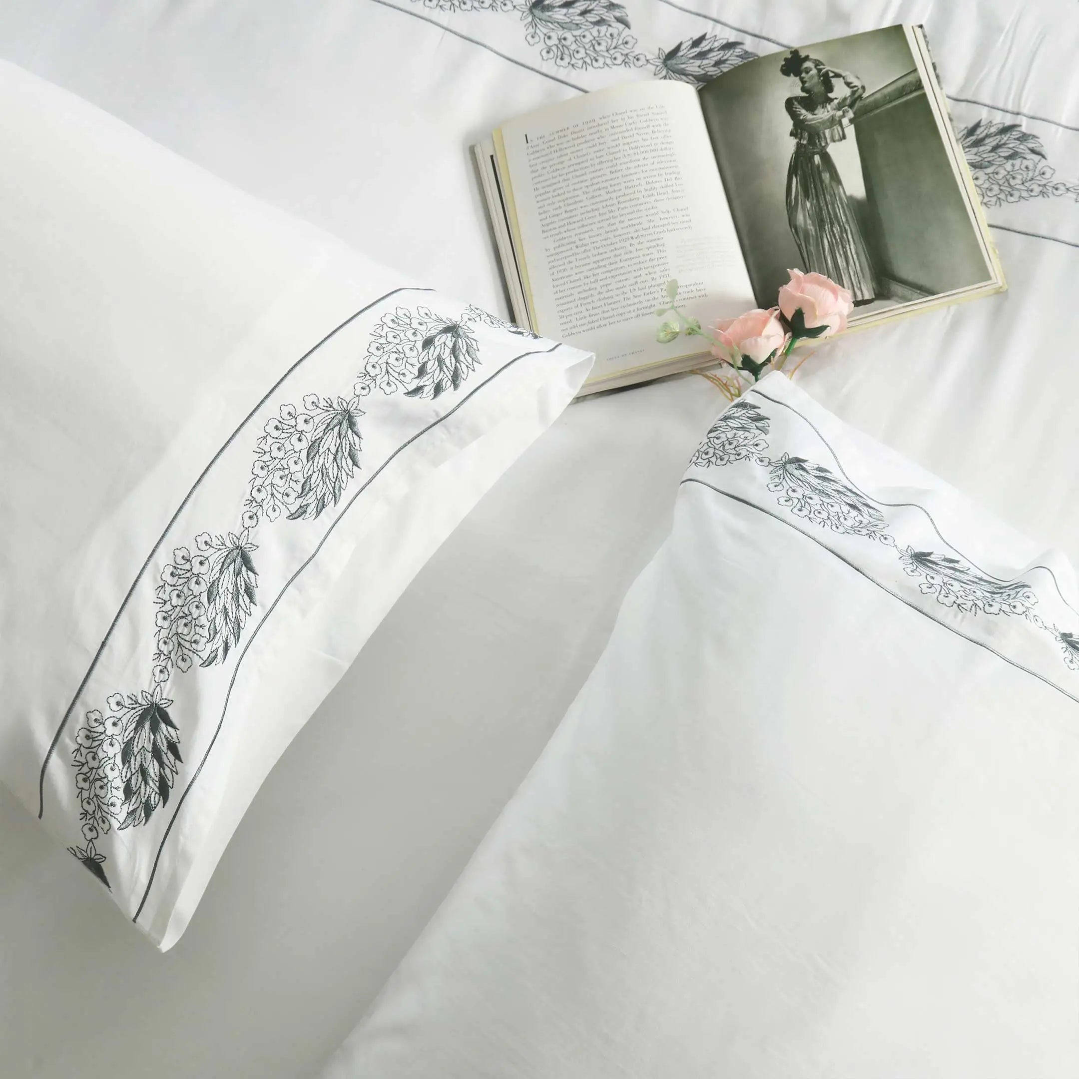 Greyveil Serenity Ensemble Embroidered Duvet Cover