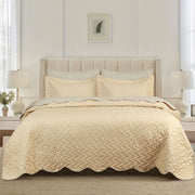 Ivory Quilted Summer Bedspread 6PCS Set