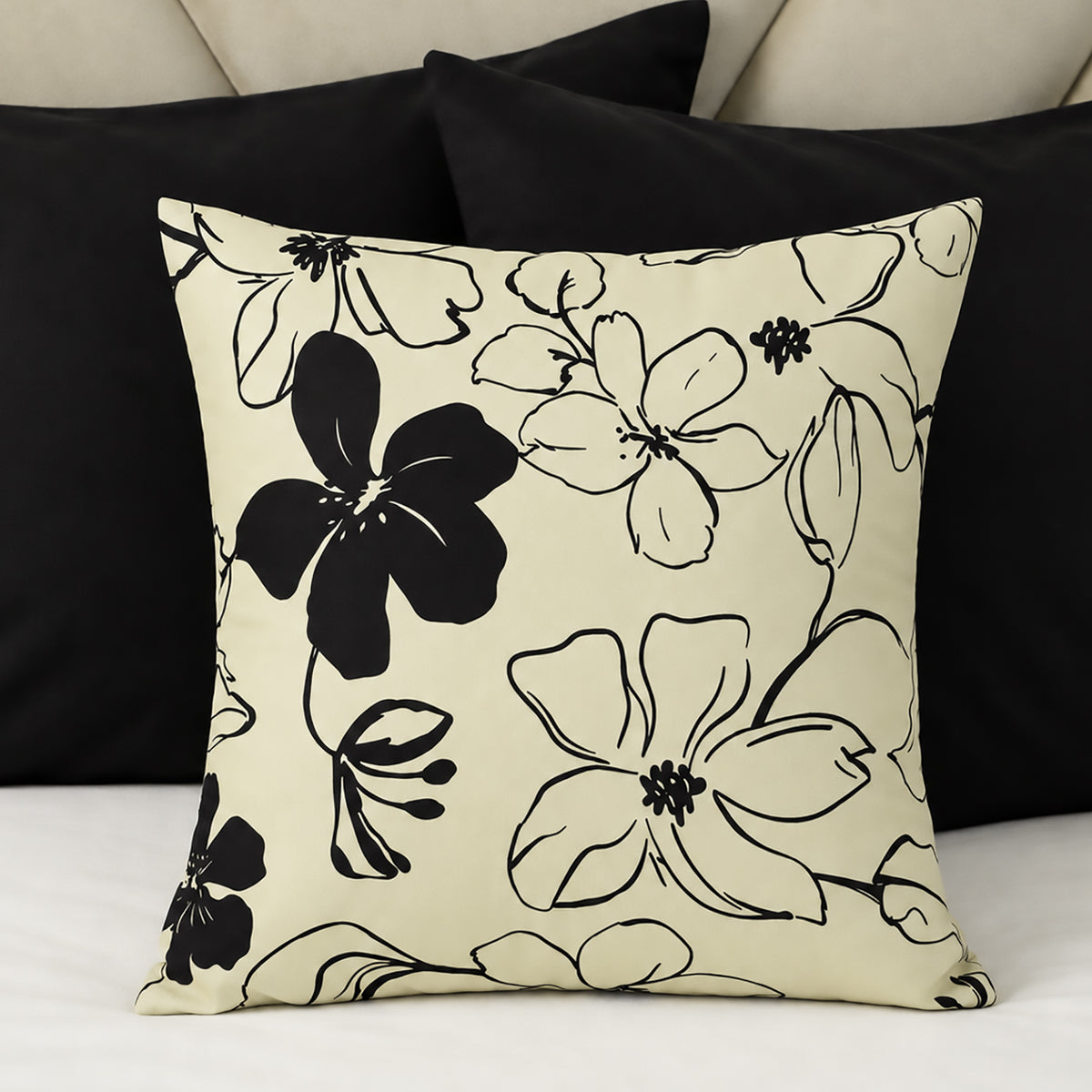 Ivory Elegance Cushion Cover