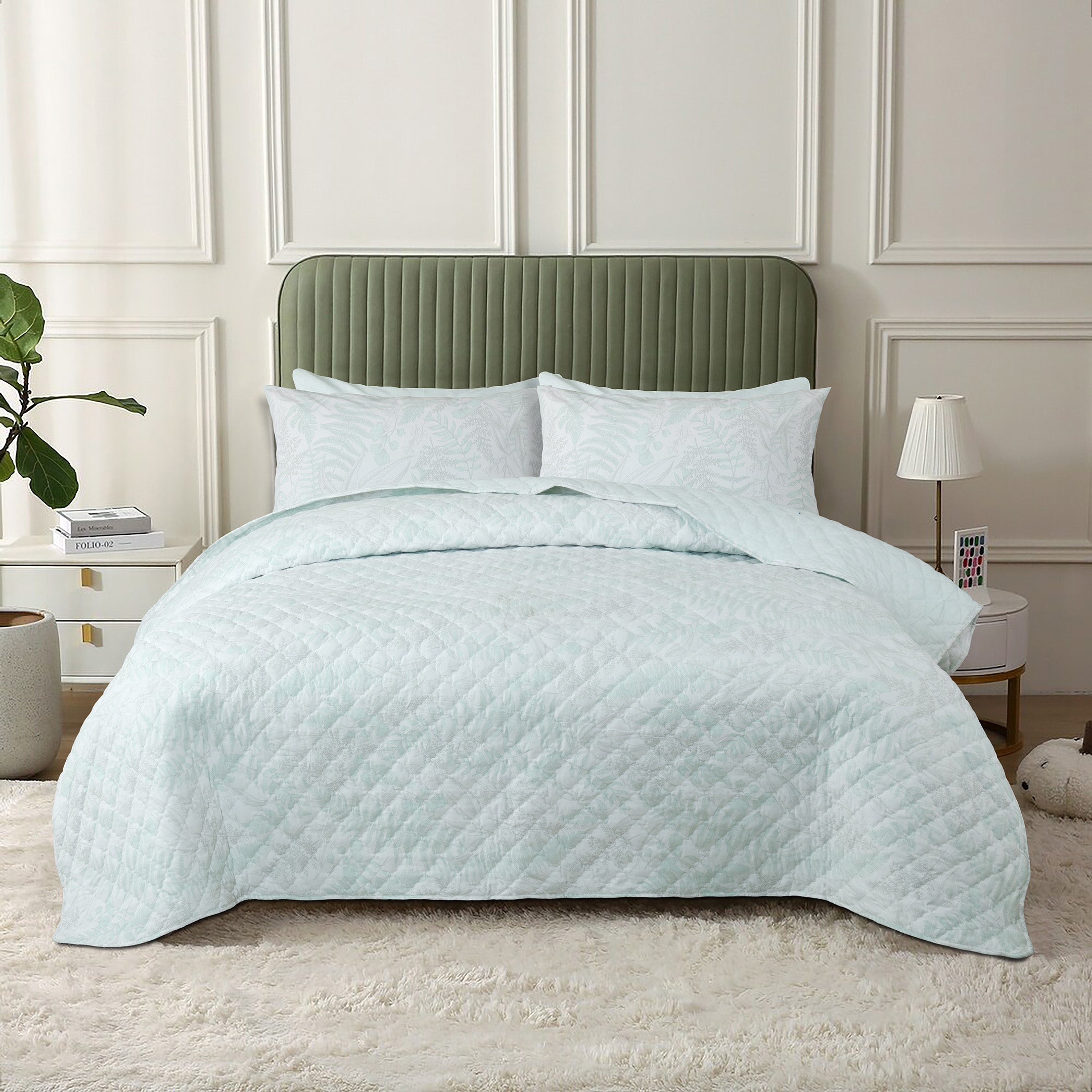 Floral Harmony Quilted Bedspread 6PCS Set