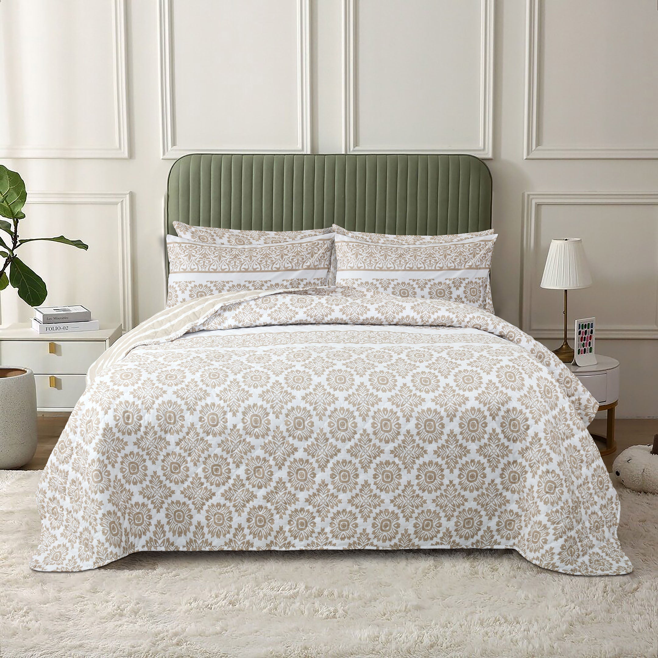 Vintage Blossom Quilted Bedspread 6PCS Set