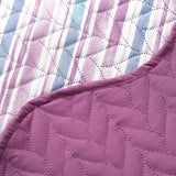 Lavender Orchid Stripes Bedspread 6 pcs Set