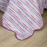 Lavender Orchid Stripes Bedspread 6 pcs Set