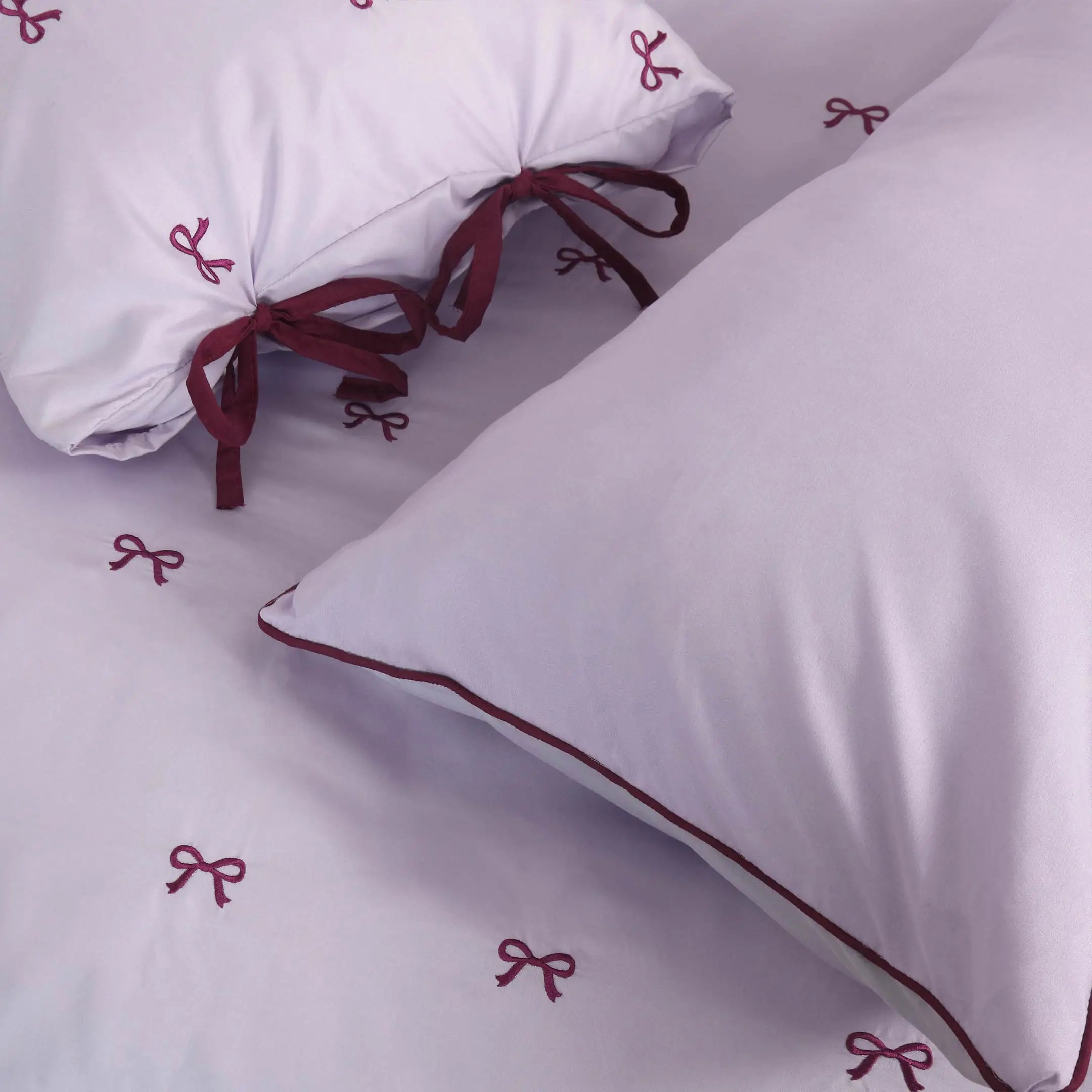 Lavender Bows Duvet Cover Set