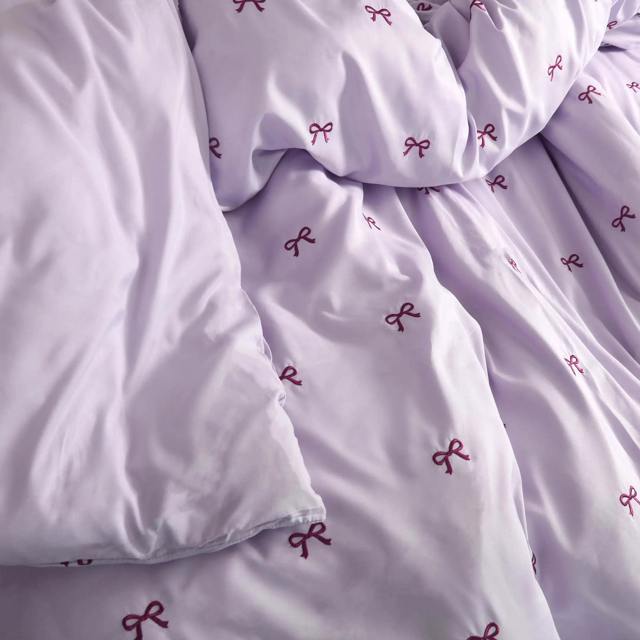 Lavender Bows Duvet Cover Set
