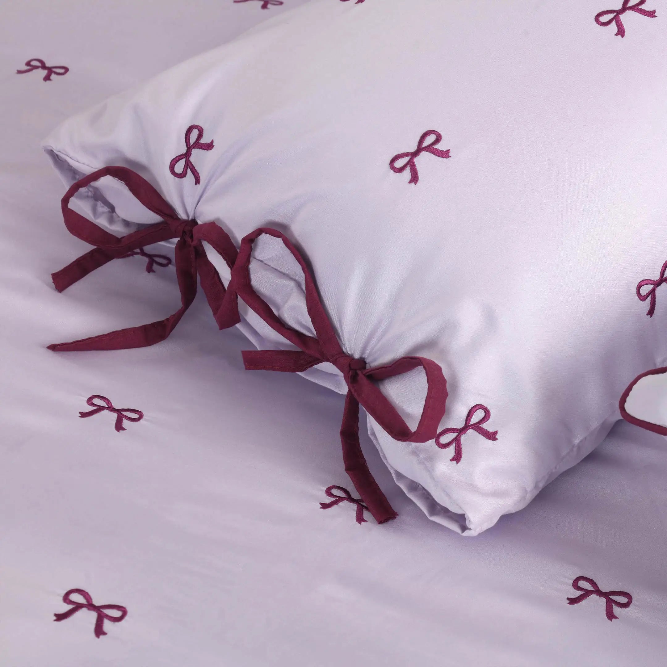 Lavender Bows Duvet Cover Set