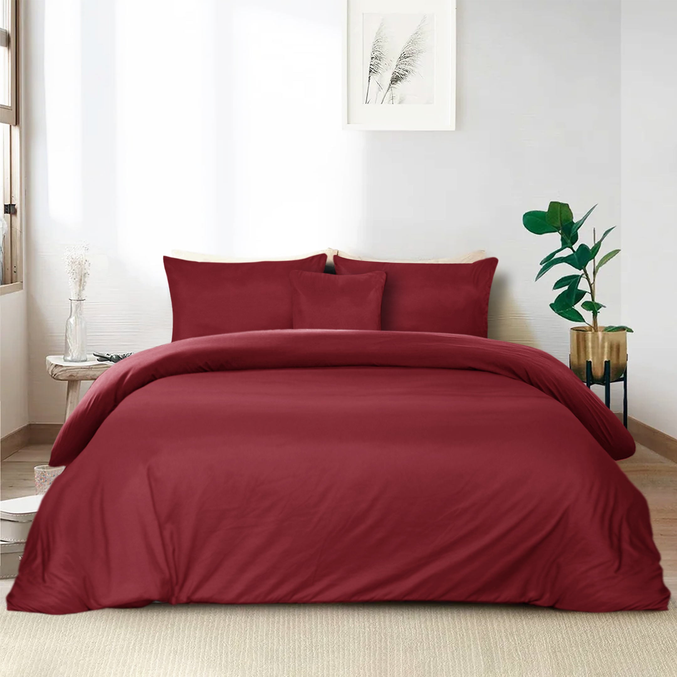 Premium Quality Duvet Cover Set Burgundy