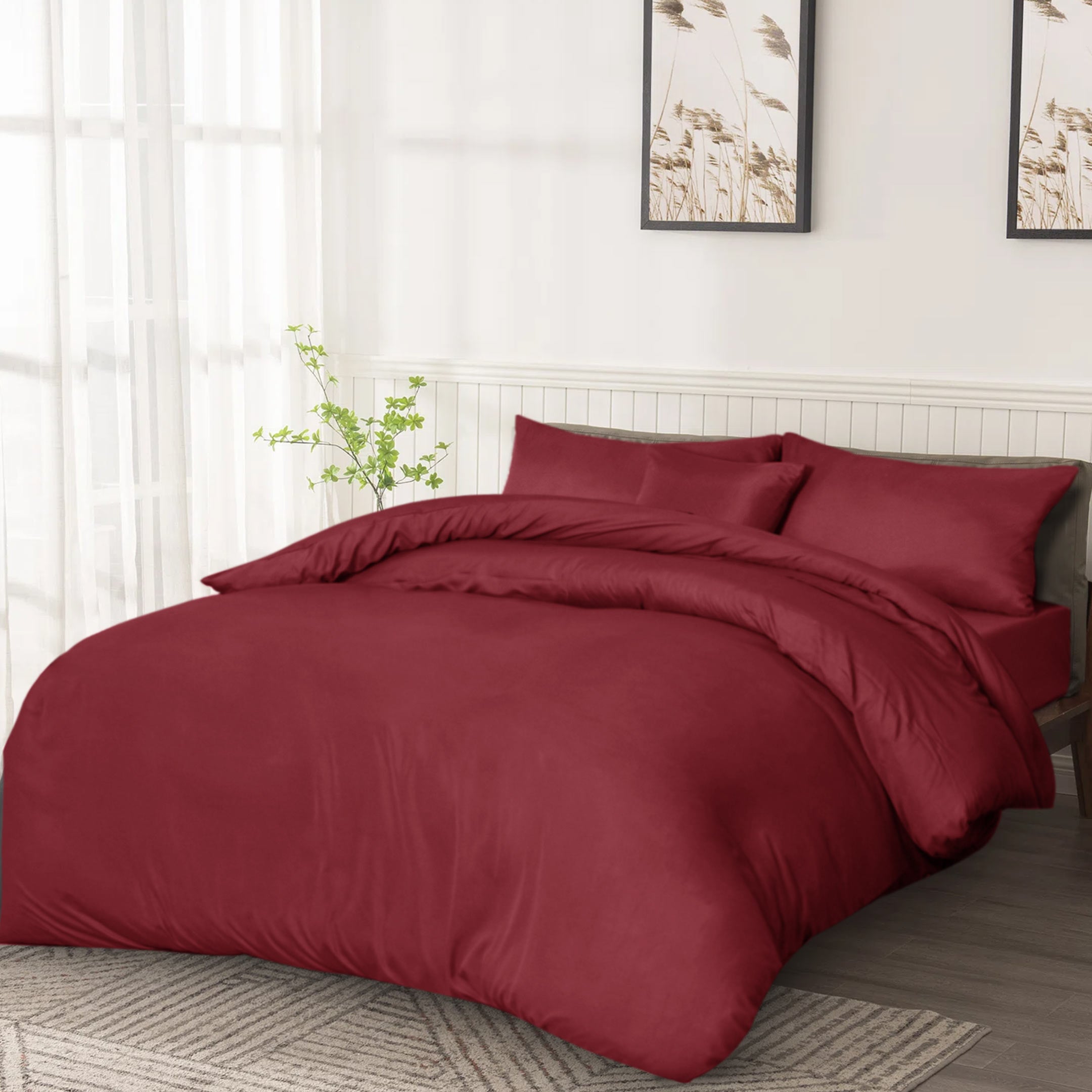 Premium Quality Duvet Cover Set Burgundy