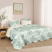 Misty Bloom Quilted Summer Bedspread 3PCS Set