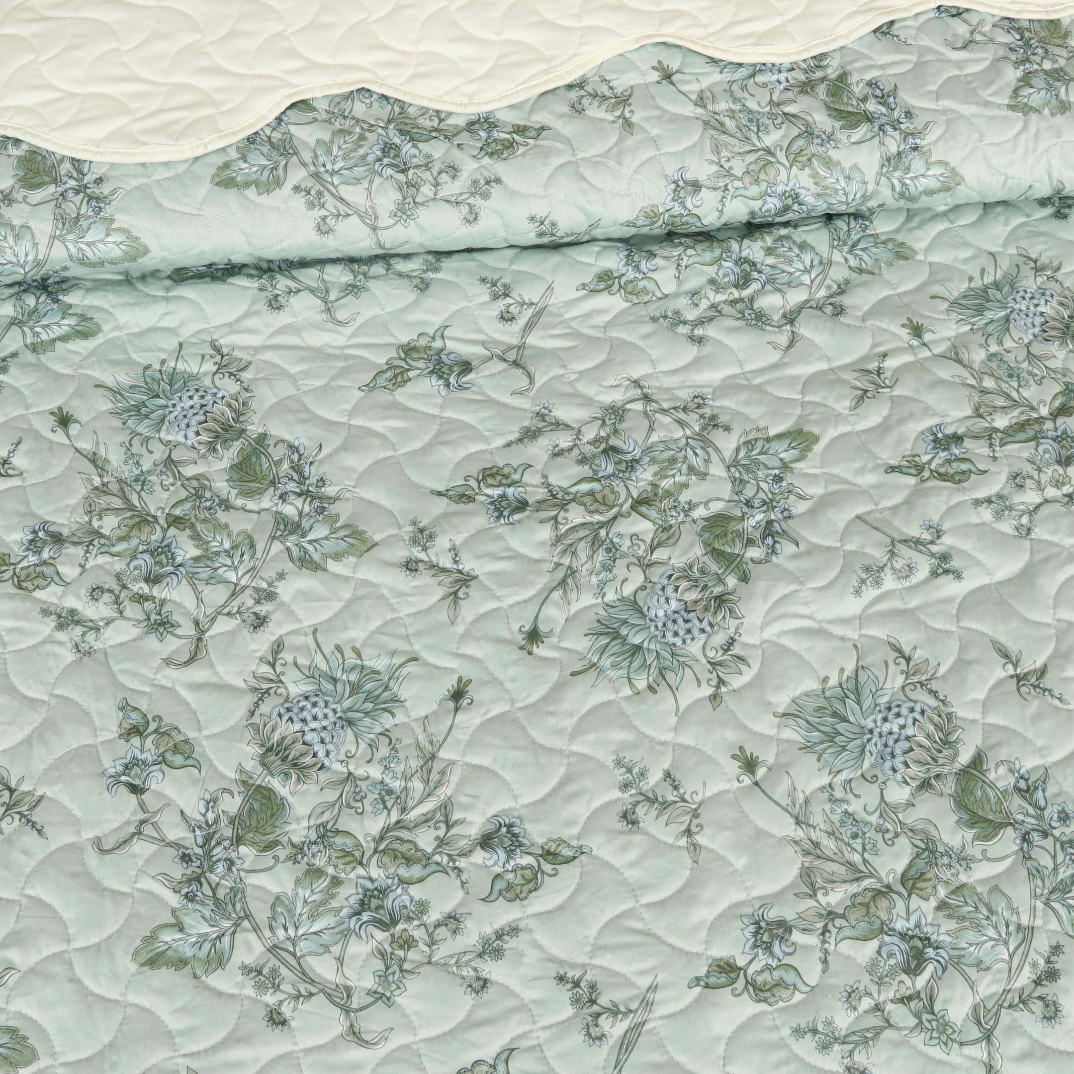 Misty Bloom Quilted Summer Bedspread 3PCS Set