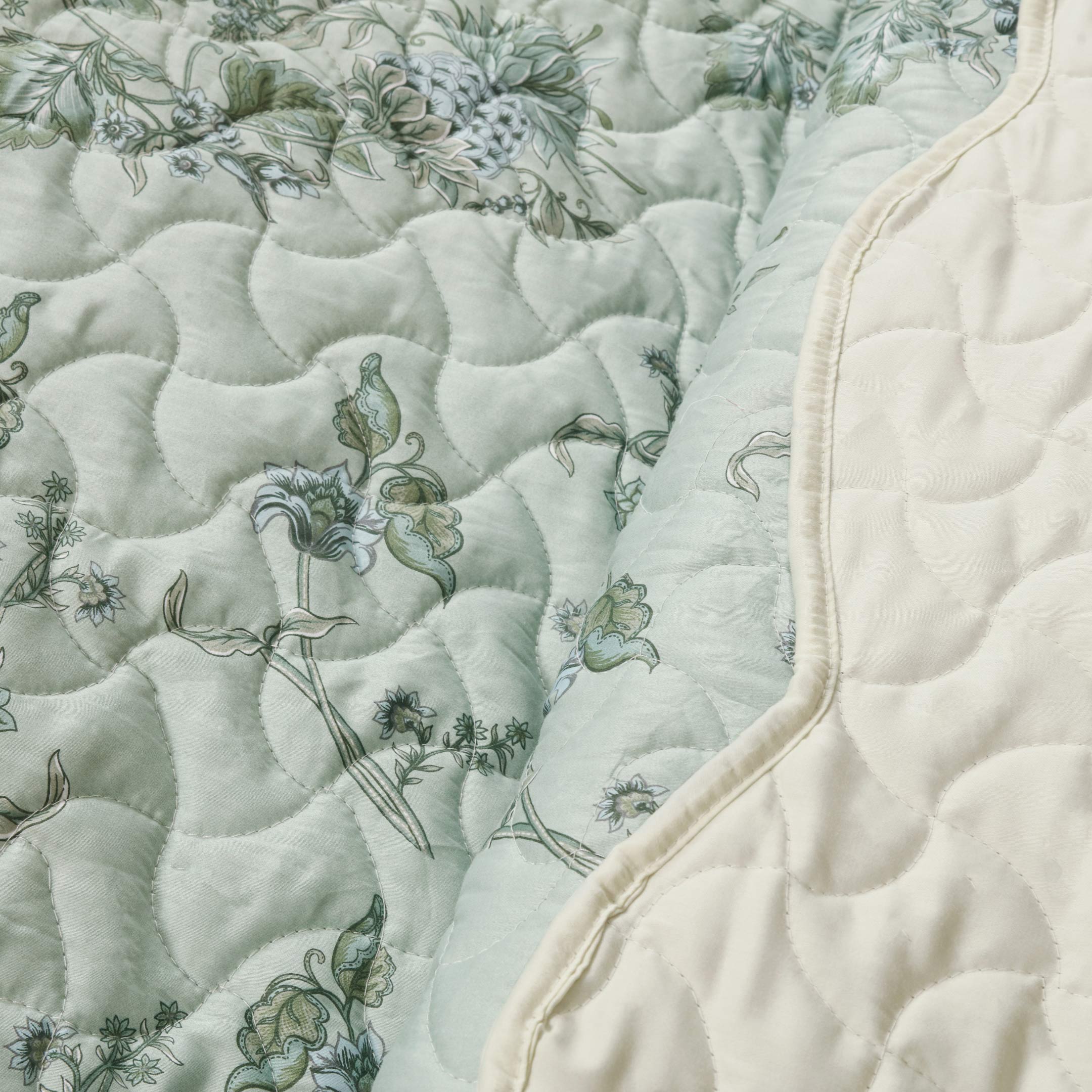 Misty Bloom Quilted Summer Bedspread 3PCS Set