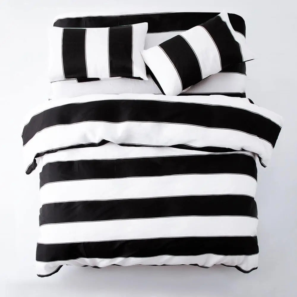 Monochrome Microfiber Duvet Cover Set