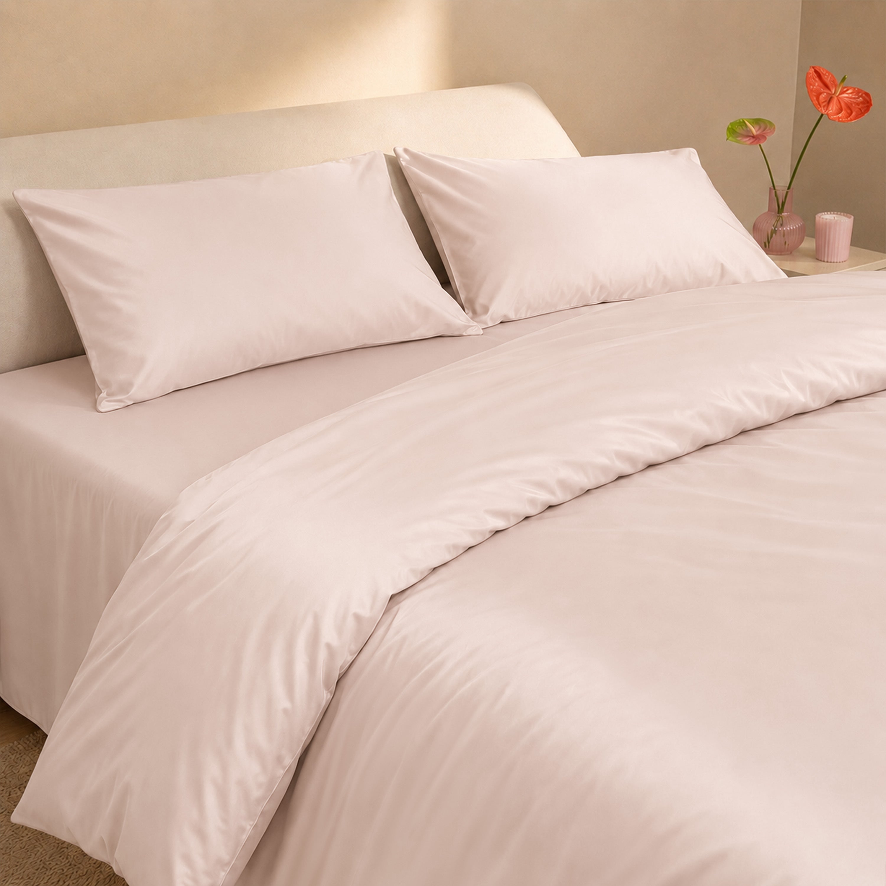 Pearl Pink Summer Duvet Cover