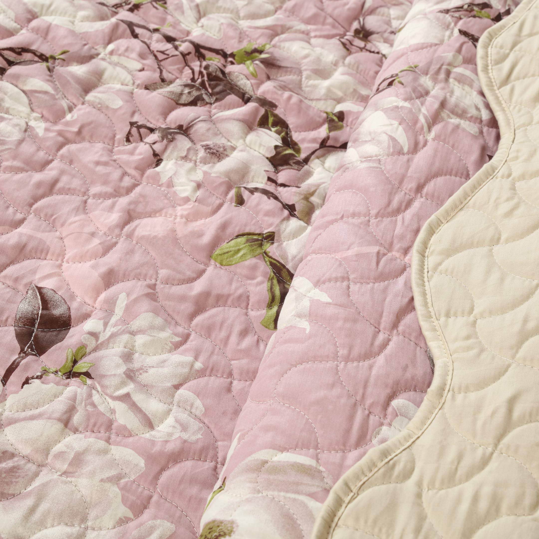 Petal Grace Quilted Summer Bedspread 3PCS Set