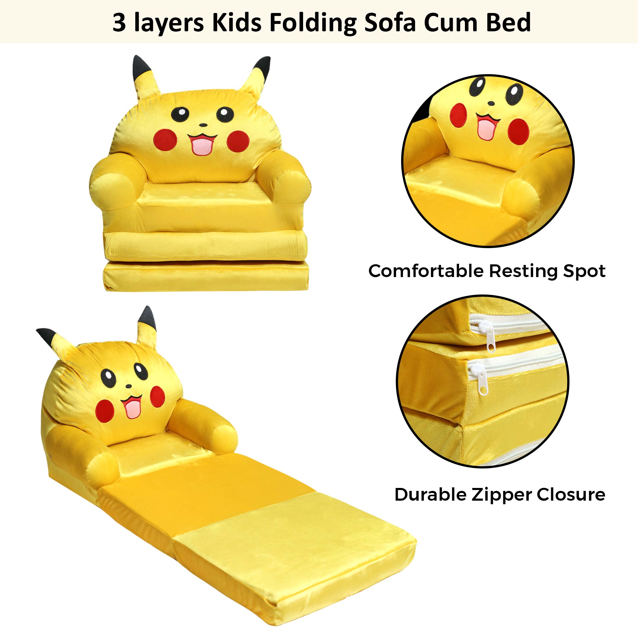 3 layers Kids Folding Sofa Cum Bed