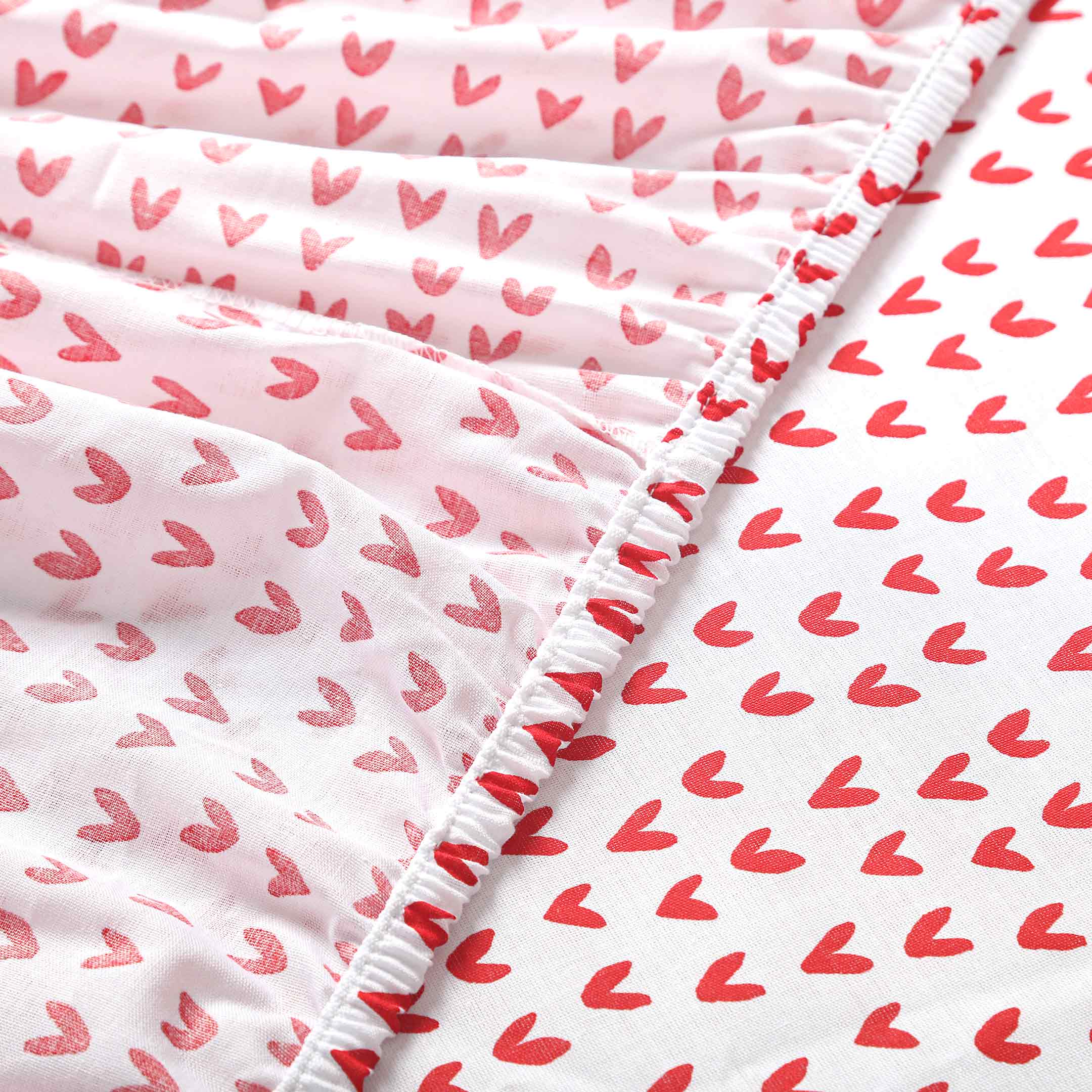 Red Hearts Fitted Sheet