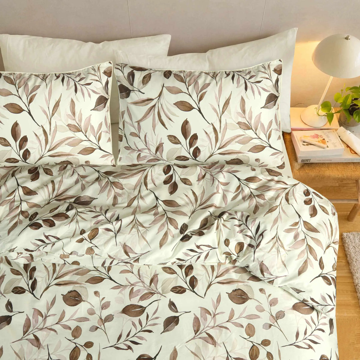 Rosewood Leaves  Duvet Cover-3pc Set