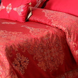 Sangria Cotton Jacquard Yarn Dyed Bedding Set- 10 Pcs