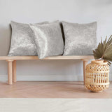 Weave Embossed Velvet Cushion Cover Silver