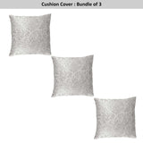 Weave Embossed Velvet Cushion Cover Silver