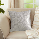 Weave Embossed Velvet Cushion Cover Silver