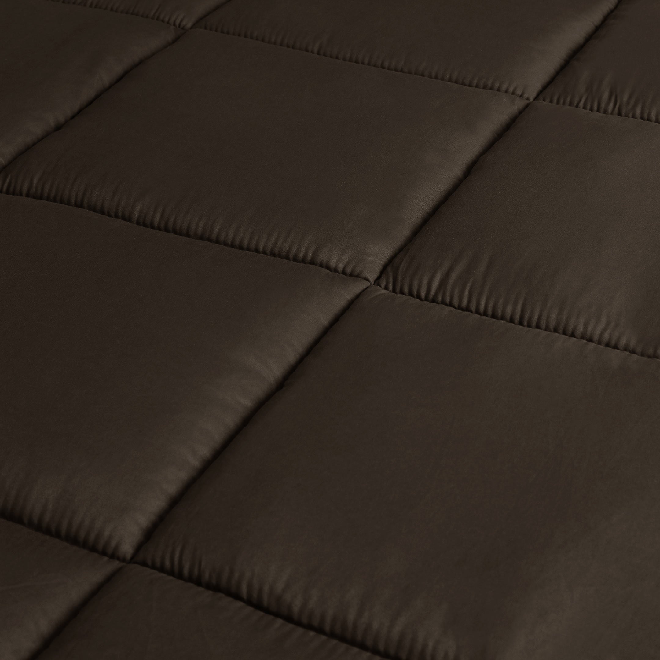 Square Quilted Mattress Topper Chocolate Brown