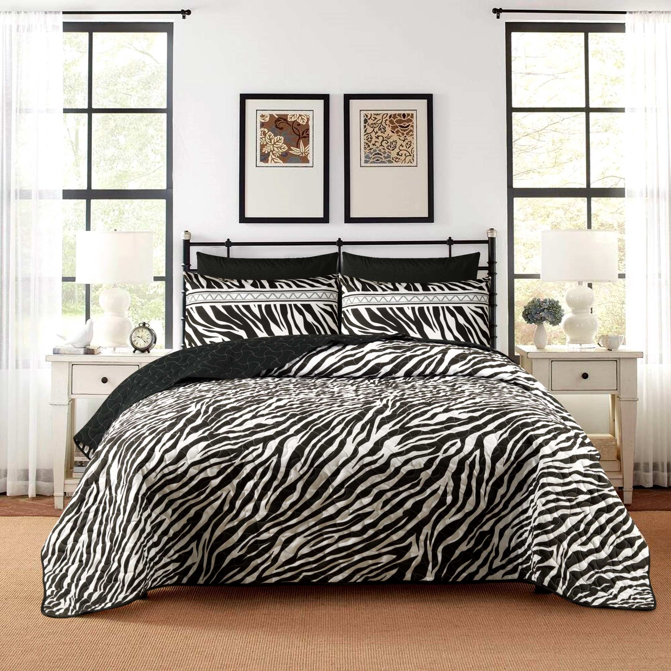 Striped Zebra Bedspread 6 pcs Set