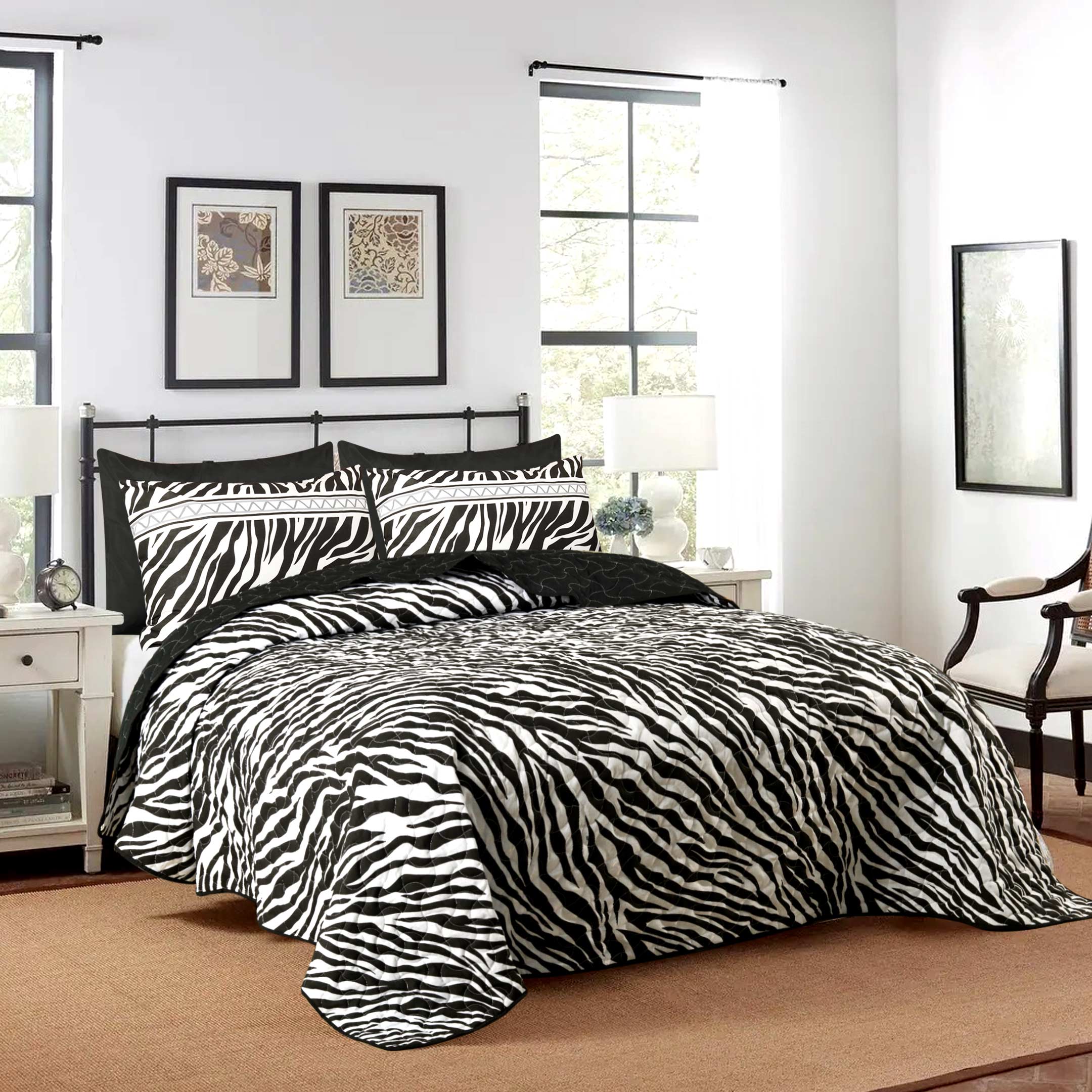 Striped Zebra Bedspread 6 pcs Set