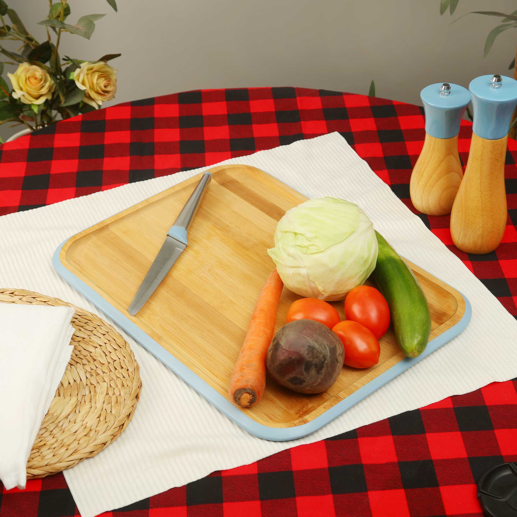 Tessie & Jessie Bamboo Wood Serving Tray