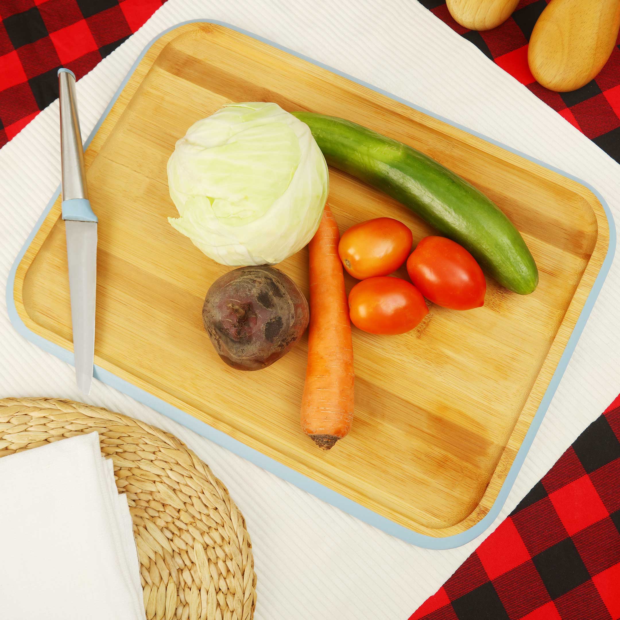 Tessie & Jessie Bamboo Wood Serving Tray