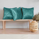 Weave Embossed Velvet Cushion Cover Teal