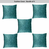 Weave Embossed Velvet Cushion Cover Teal