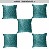 Weave Embossed Velvet Cushion Cover Teal