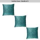 Weave Embossed Velvet Cushion Cover Teal